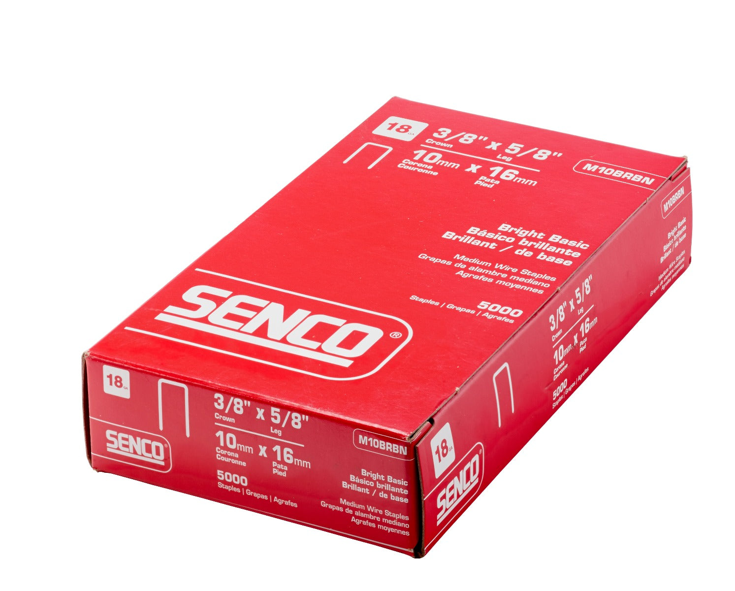 Senco M10BRBN 18 号 3/8 英寸冠宽 5/8 英寸长中号线钉