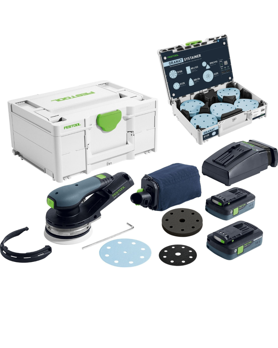 Festool FT577738KIT PRO 5 英寸无线随机轨道砂光机套装