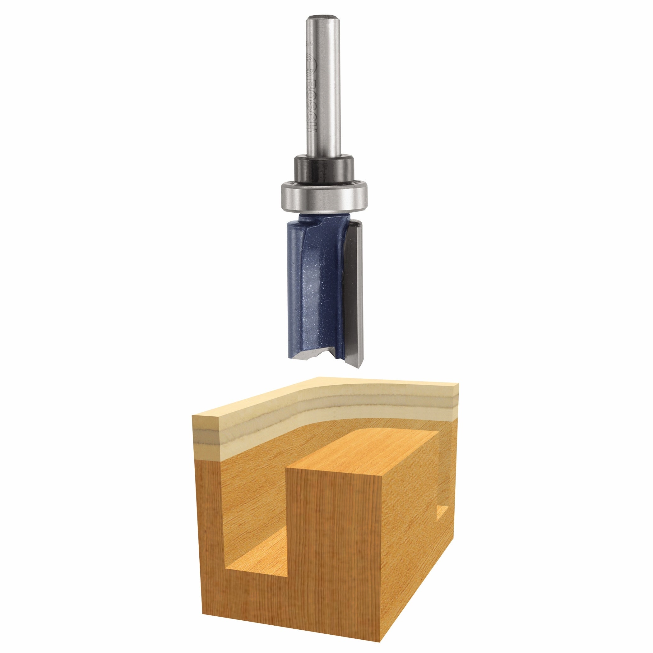 Bosch 85681M 5/8 x 1 英寸双刃顶部轴承直修边刀头