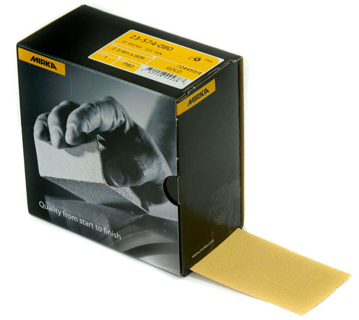 Mirka Gold 23-574-080 80 目 PSA 自粘砂带卷