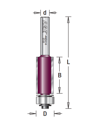 Amana Tool MD210 AGE 修边刀 1/2 英寸直径 1/4 英寸柄