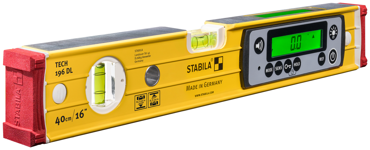 Stabila SB39516 16 英寸 IP67 TECH 196 DL 数字水平尺带保护盒