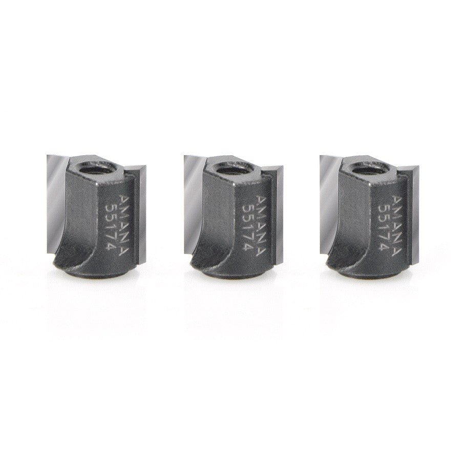 Amana Tool AM55174 EZ-Change 开槽清理铣刀头（3 件套，替代 Ocemco TA-176）