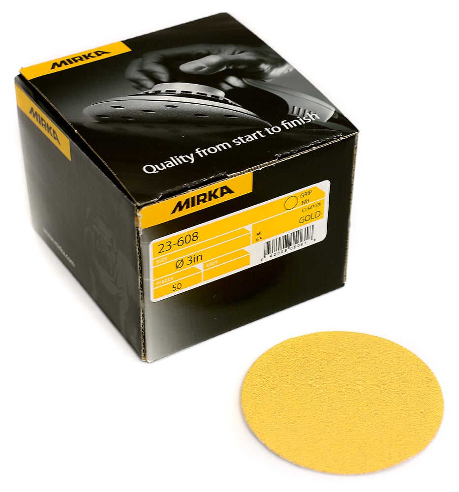 Mirka Gold 3 英寸 320G 砂碟 (50 片装) 23-608-320