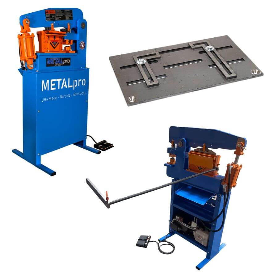 MetalPro BNDL-MP4000FS-S6-B0-P0 40 吨多功能联合冲剪机套装