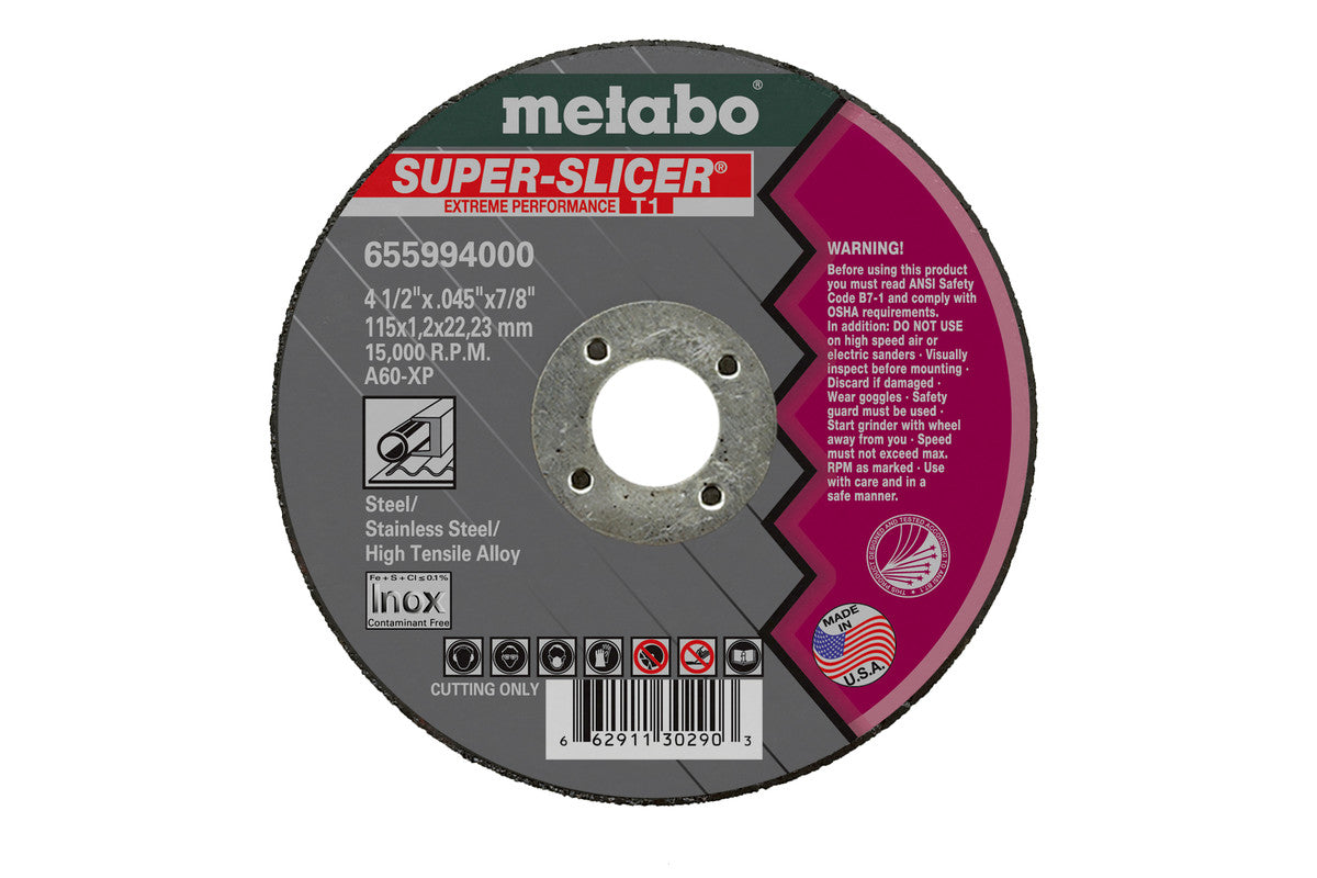 Metabo 655992000 SUPER SLICER 切割片 5 英寸 x 0.045 英寸 x 7/8 英寸 (50 片装)