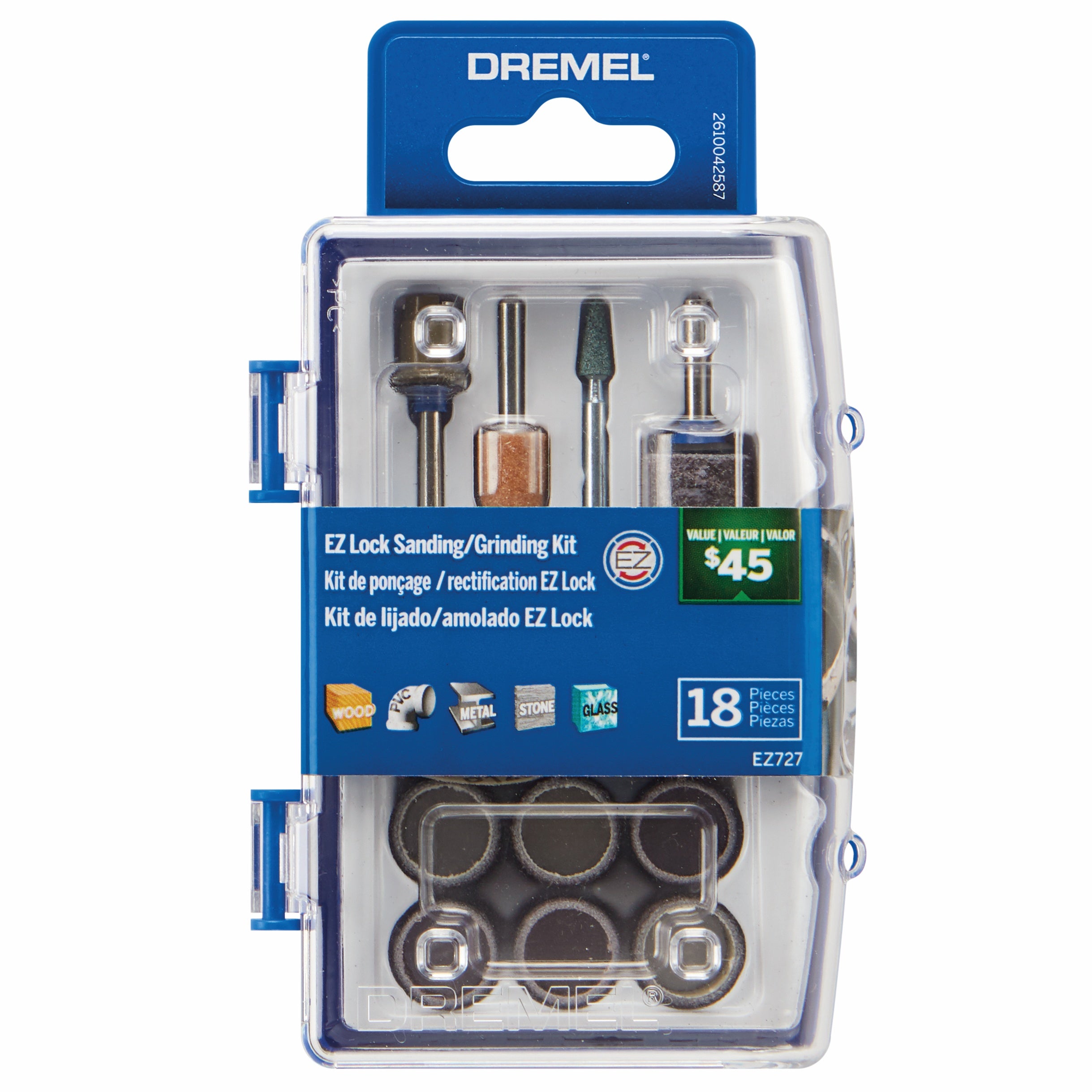 Dremel EZ727-01 18 件 EZ Lock 打磨和研磨配件微型套件