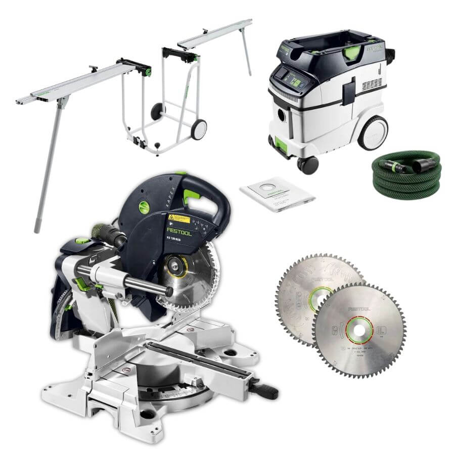 Festool ULTIMATE KAPEX 滑动复合斜切锯套装 (含吸尘器、移动支架及锯片) 575306ULTIMATE