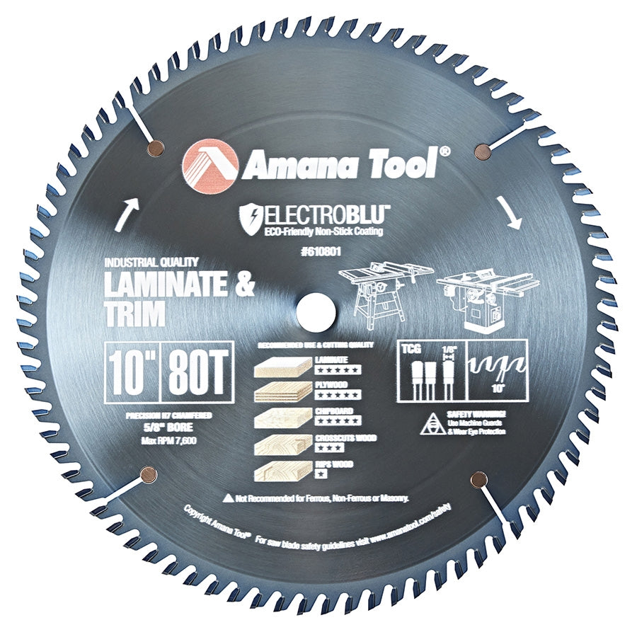 Amana Tool 610801C 10 英寸 80 齿 TCG 修边锯片