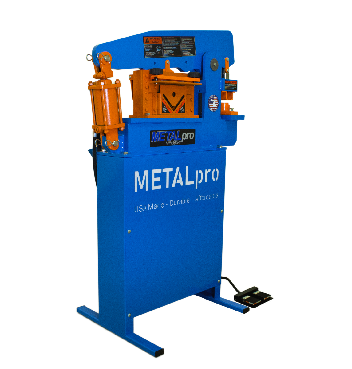 MetalPro MP4500FS 45 吨多功能冲剪机（含 8 英寸剪切刀与脚踏开关）
