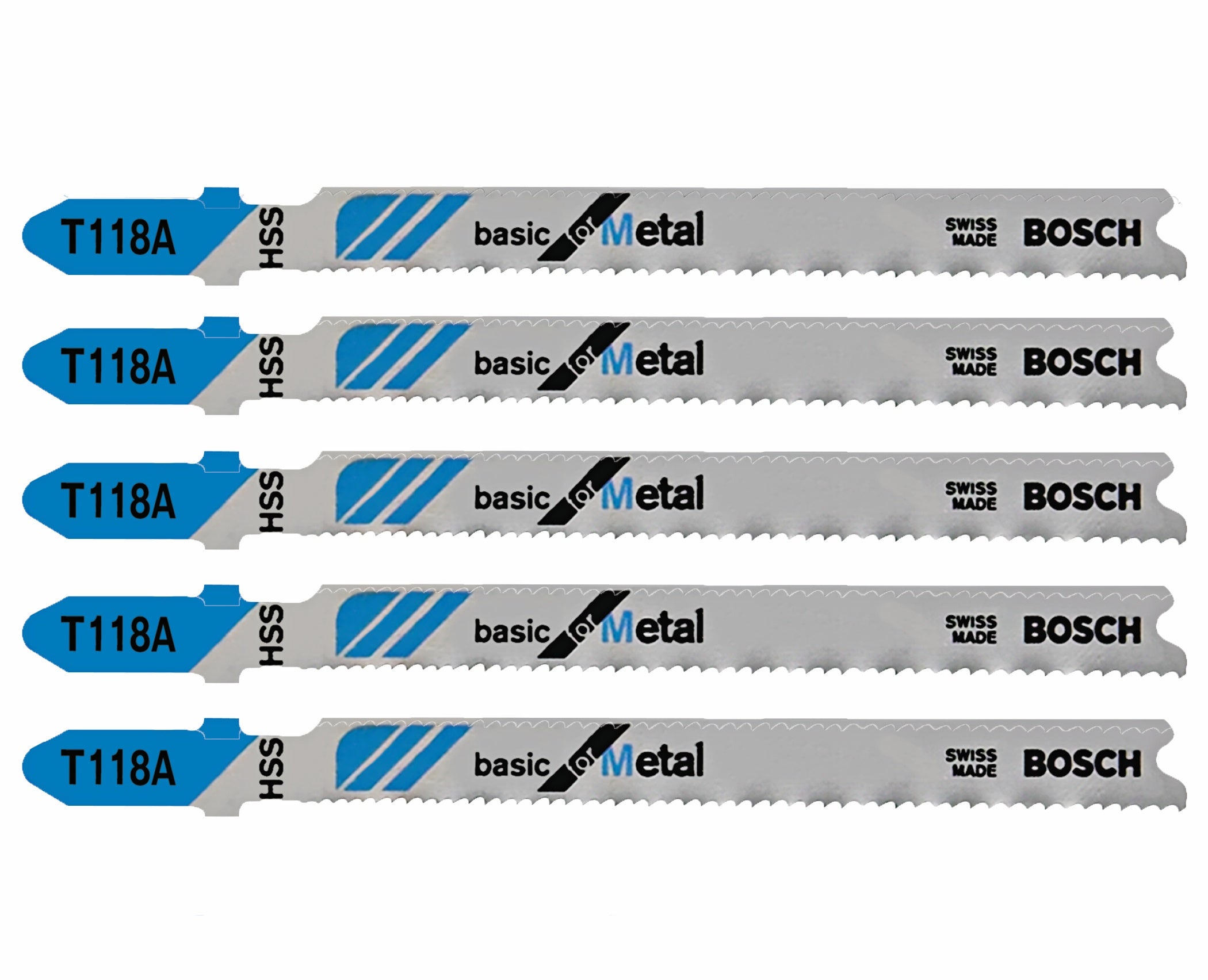 Bosch RBT118A 5 件装 3-5/8 英寸 17-24 TPI 金属切割 T 型柄曲线锯片