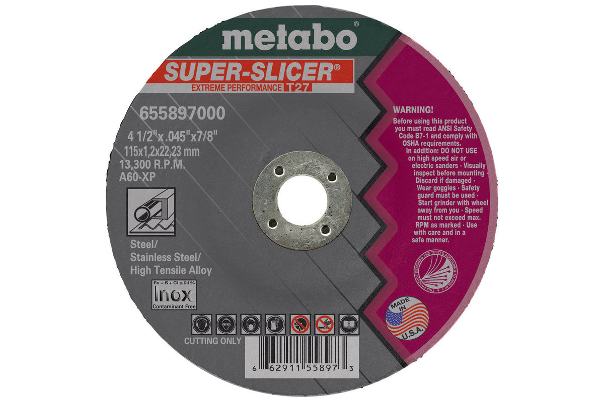 Metabo 655897000 SUPER SLICER 切割片 4-1/2 英寸 A60XP (50 片装)