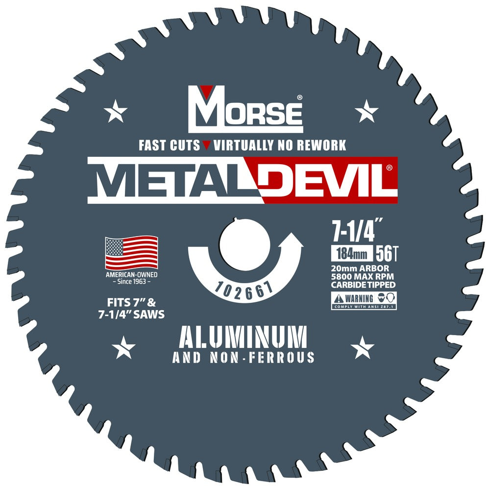 MK Morse MM102650 7-1/4" 56T Metal Devil 铝合金切割圆锯片