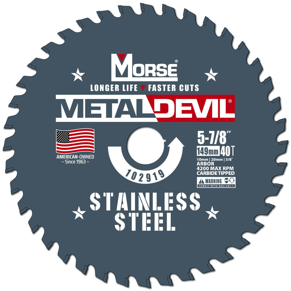 MK Morse 102902 5-3/8 英寸 40 齿 Metal Devil 不锈钢切割圆锯片