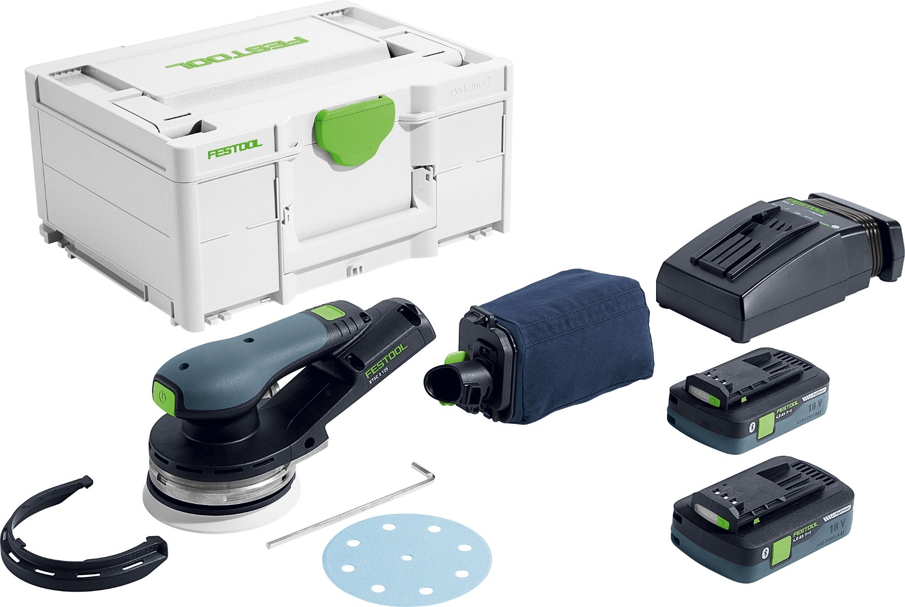 Festool ETSC 2 125 4.0 I-Plus 577738 5 英寸无绳随机轨道砂光机