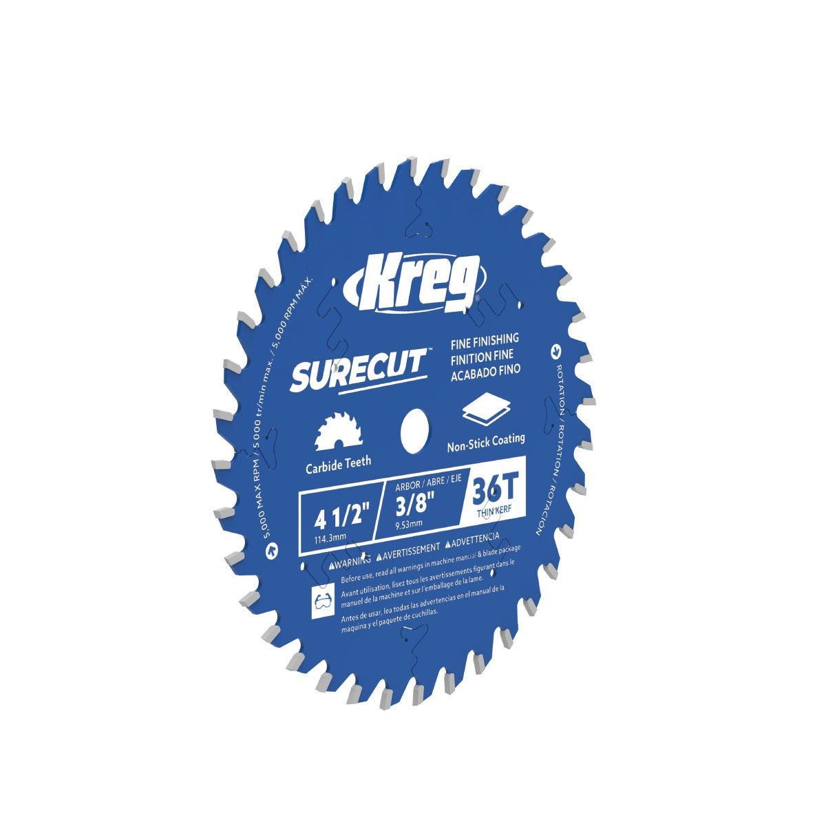 Kreg KSB45FF36 4-1/2" SureCut 36 齿精细饰面锯片