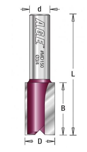 Amana Tool MD138 1/2英寸双刃直槽铣刀