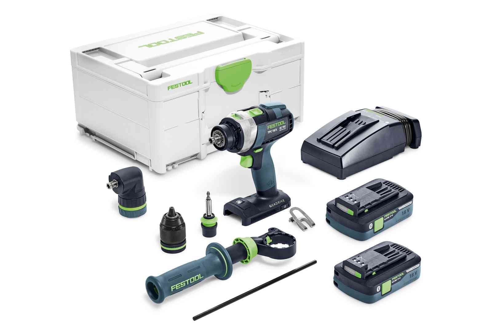 Festool TPC 18/4 Set QUADRIVE 无绳锤钻套件 (577626)