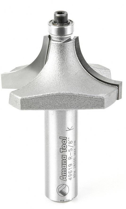 Amana Tool AM49619 5/8 半径圆角修边刀 1/2 英寸柄