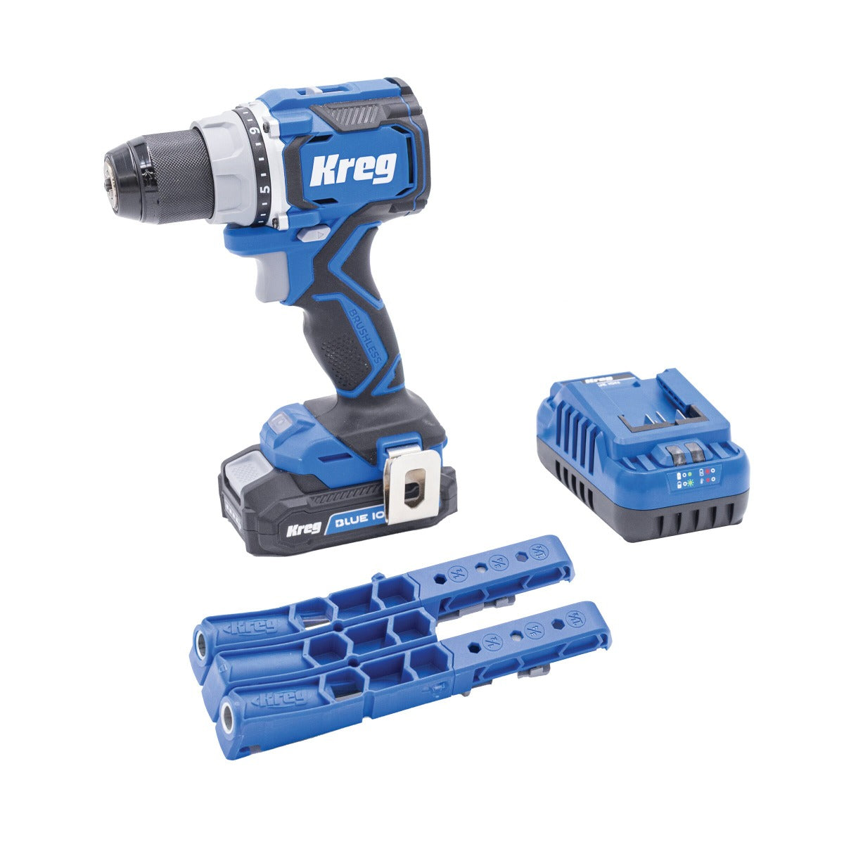 Kreg KJKPTDR320B 20V Ionic Drive 1/2" 紧凑型电钻配 320 斜孔夹具套装